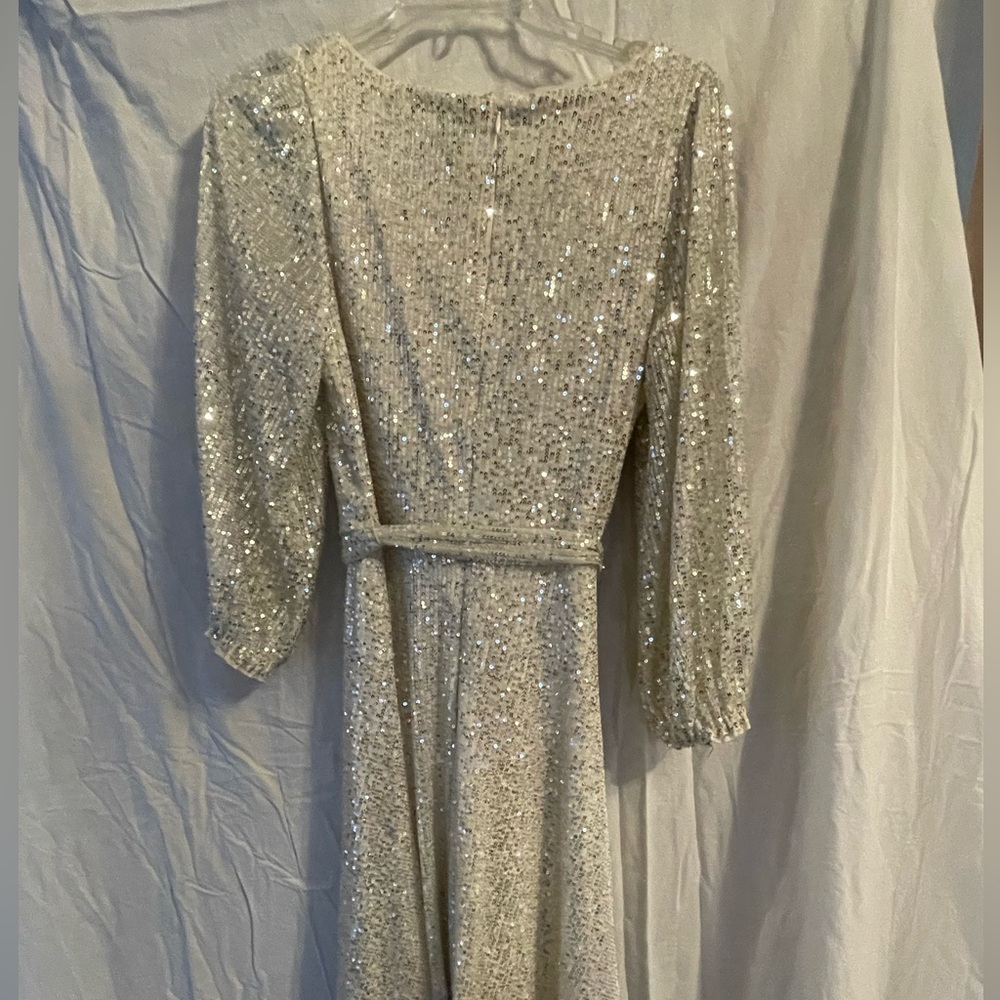 Elegant Silver Sequin Dress